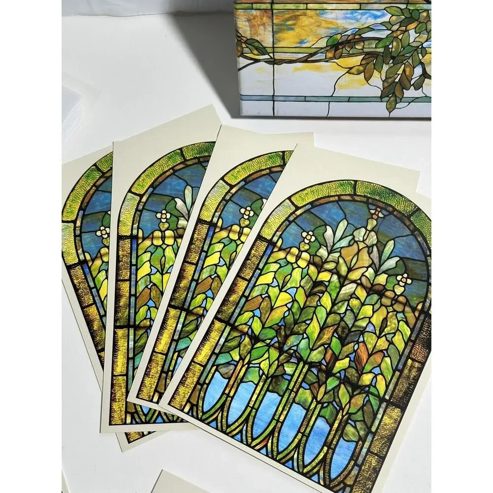Tiffany‎ 9 Postcards: Lily window, Rose Window And Wisteria Window Postcard Set